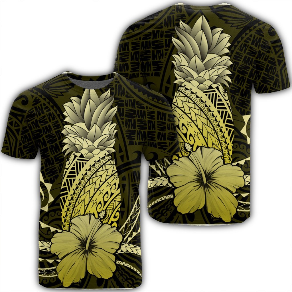 Hawaiian Polynesian Pineapple Hibiscus Yellow Ah Ha83617