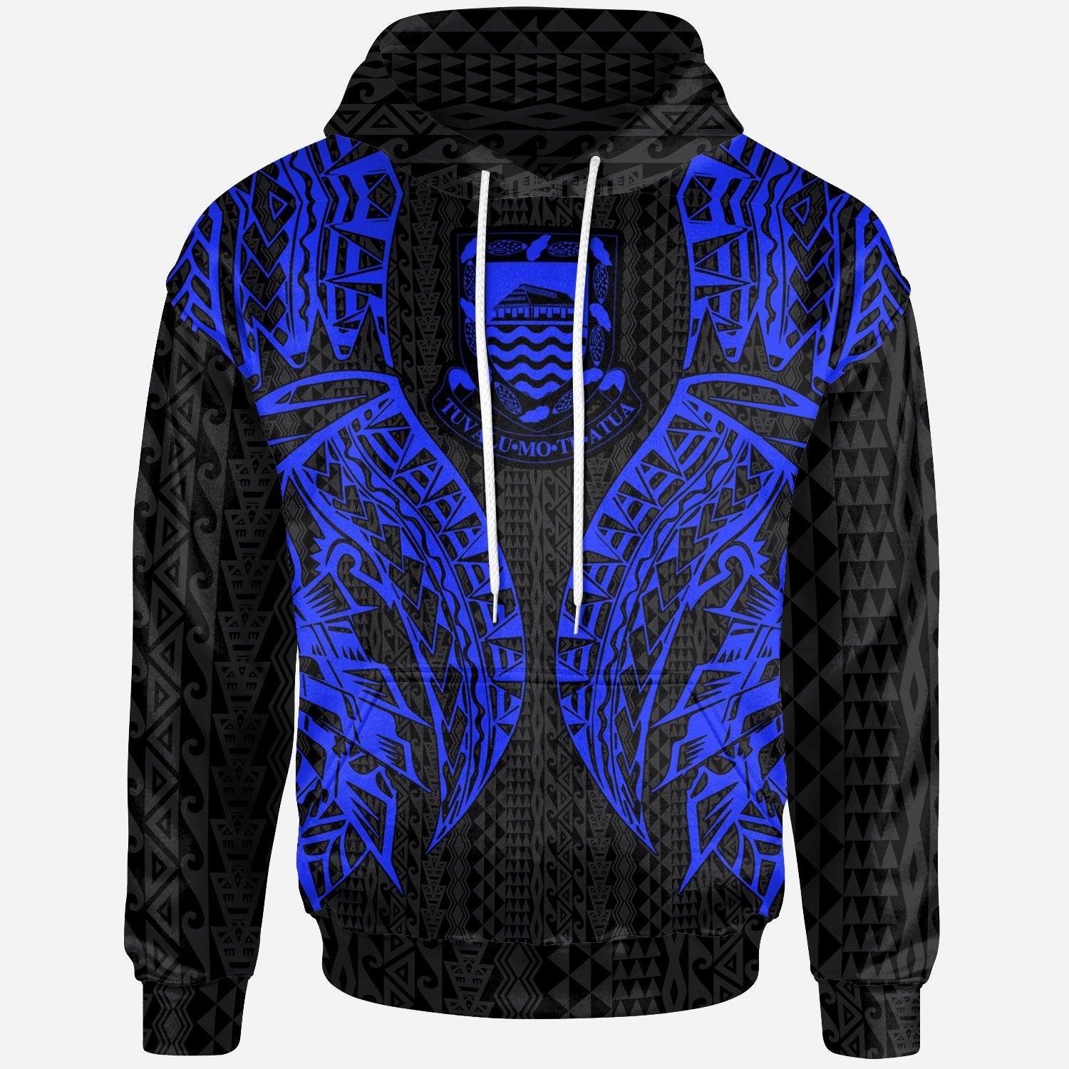 Tuvalu Hoodie – Polynesian Lion Head Blue Style