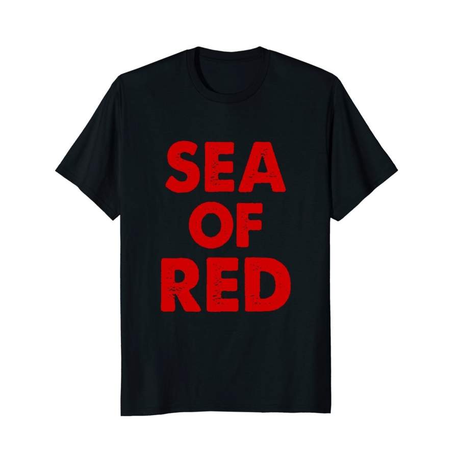 Sea Of Red T-Shirt Nebraska Men Cotton T-Shirt Sports T-Shirt