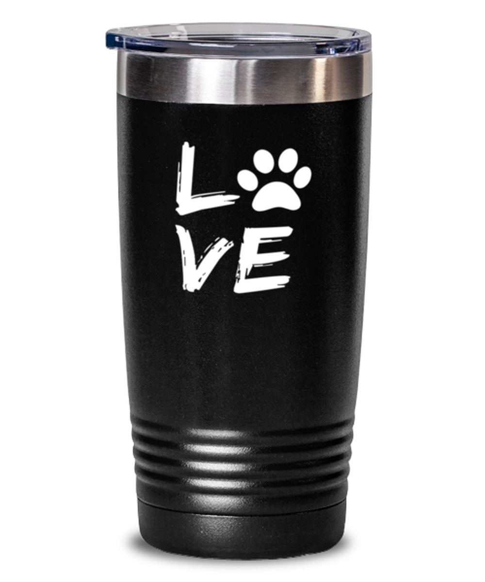 20 Oz Tumbler Stainless Steel Insulated Funny Dog Paws Love