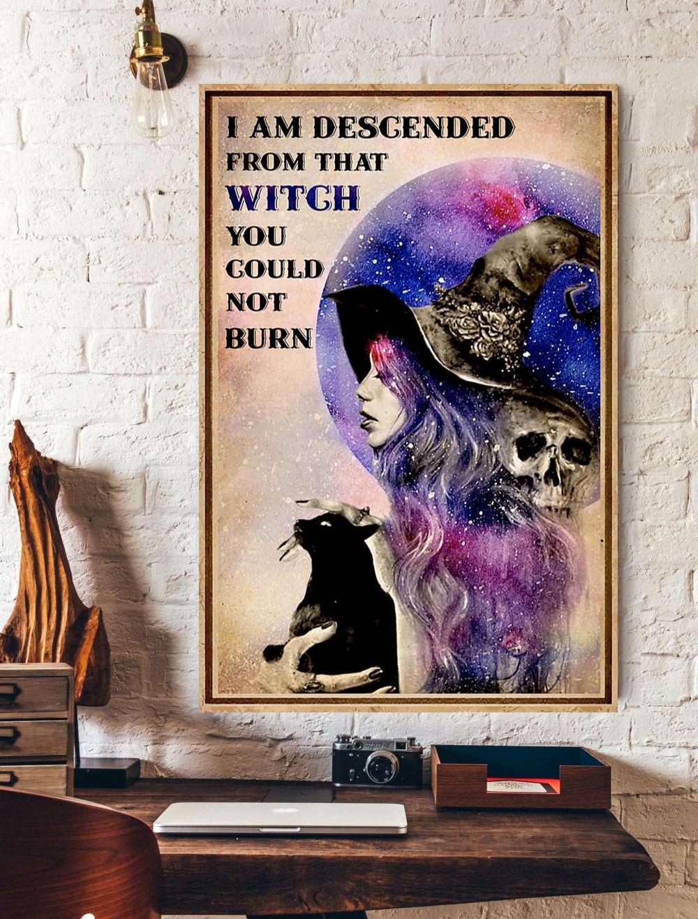 I Am Descended From That Witch Canvas And Poster, Canvas Prints, My Poster Wall, Canvas Wall Art, Wall Decor Visual Art, Happy Halloween