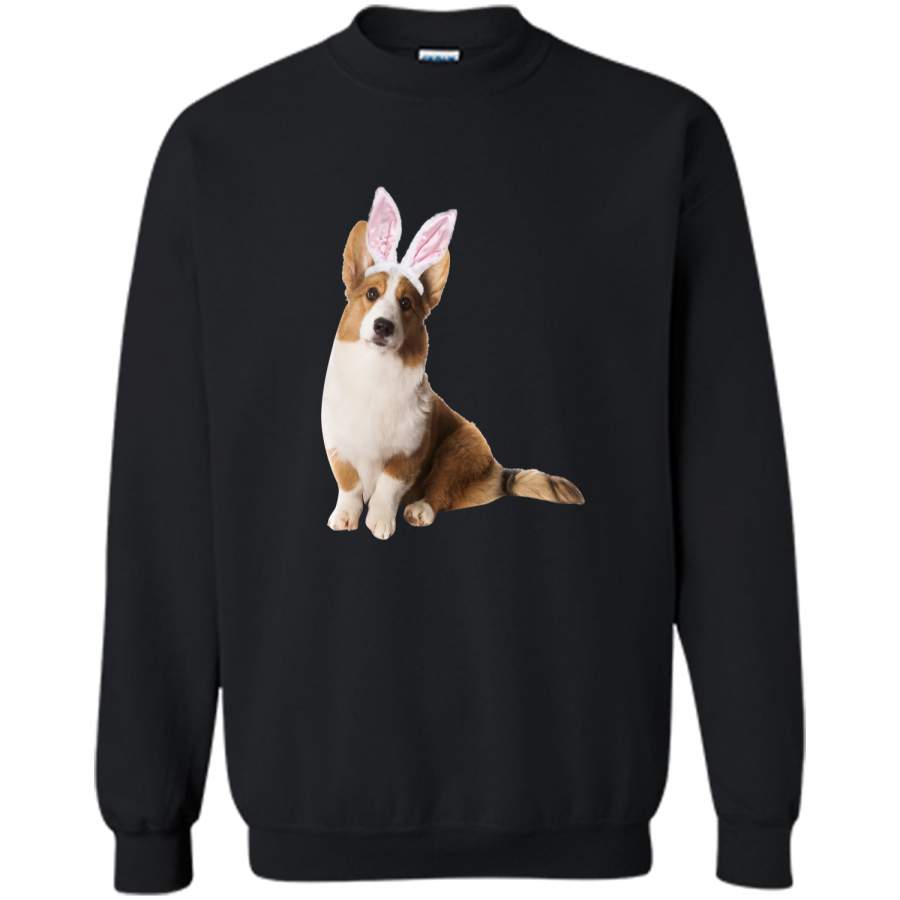 Cardigan Welsh Corgi Wearing Easter Bunny Ears Dog T-Shirt Printed Crewneck Pullover Sweatshirt 8 oz