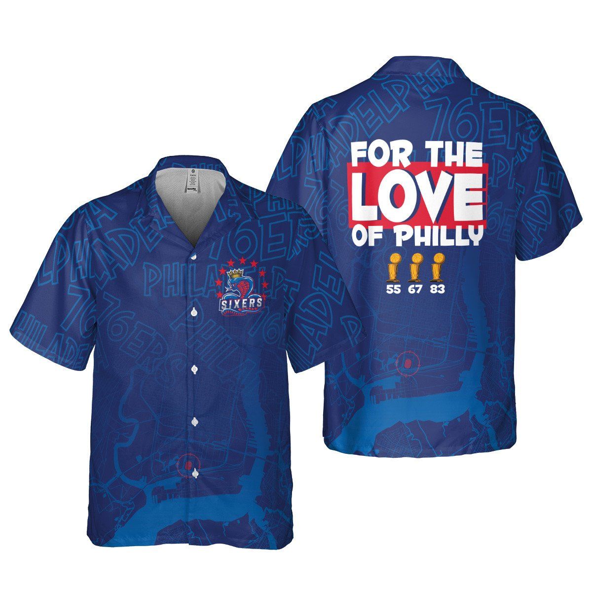 Philadelphia 76Ers Symbol For The Love Of Philly 3D Hawaiian Shirt