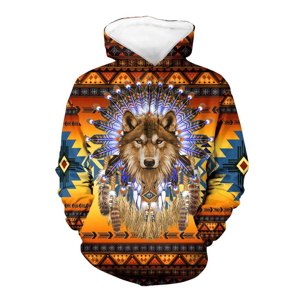 Wolf Pattern Mandala Native 3D Hoodies Shirt Sweater Zip Hoodie Gifts For Birthday – H11