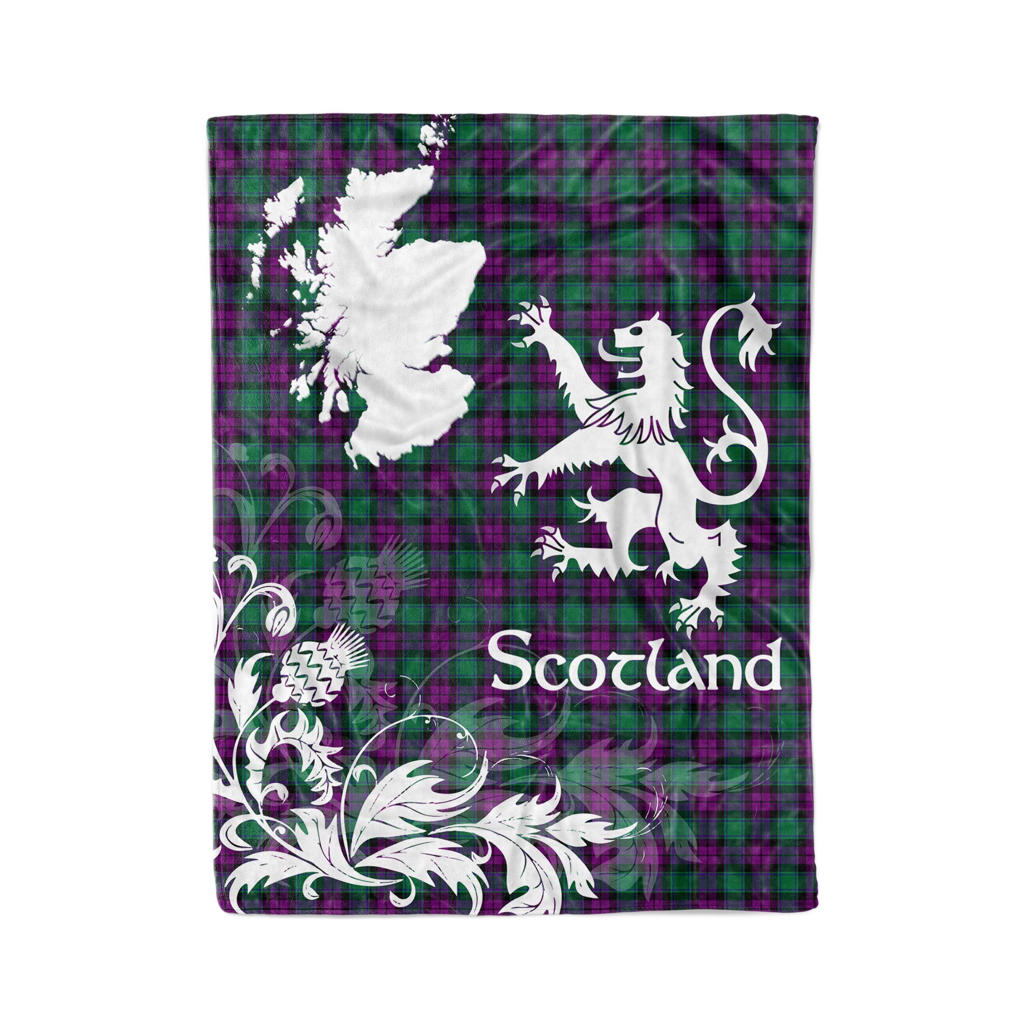 Tartan Plaid Fleece Blanket Tartan Blanket Thistle And Lion Scottish Clan Macarthur Of Milton Plaid Blanket