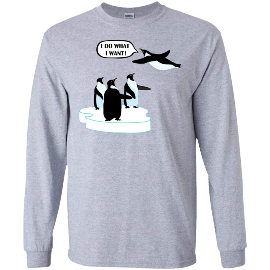 I Do What I Want – Cool Flying Penguin – LS shirt, Hoodie, Sweatshirt – Teeever