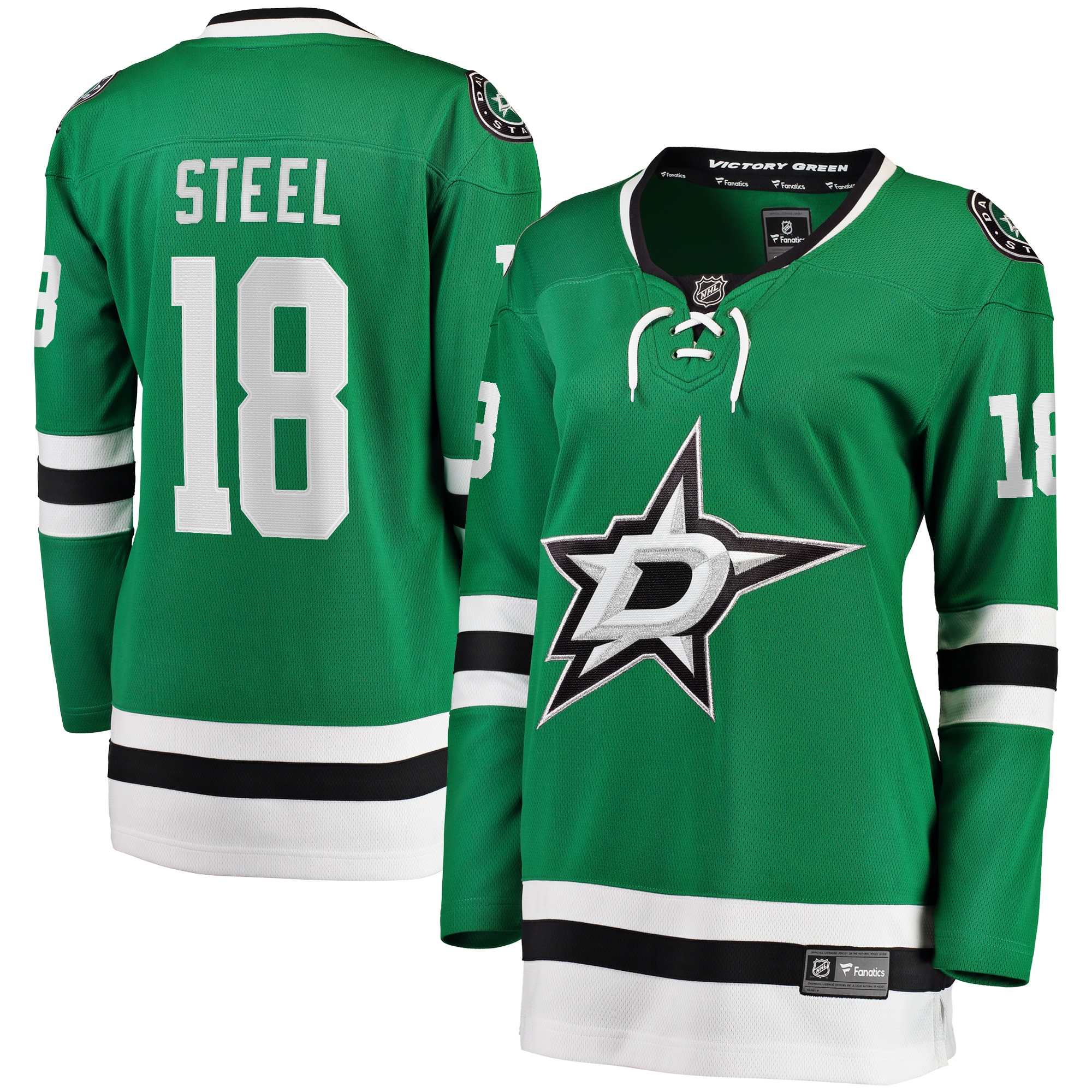 Sam Steel Dallas Stars Branded Women's Home Breakaway Player Jersey – Kelly Green