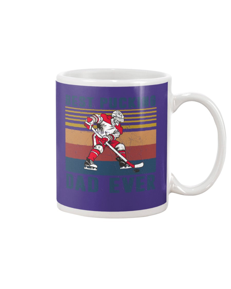 Best Pucking Dad Ever Retro Vintage Gift For Hockey Lovers Mug