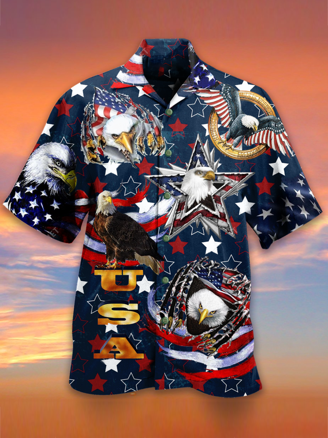 Usa Flag Hawaii Summer Beach Shirt Ha30298