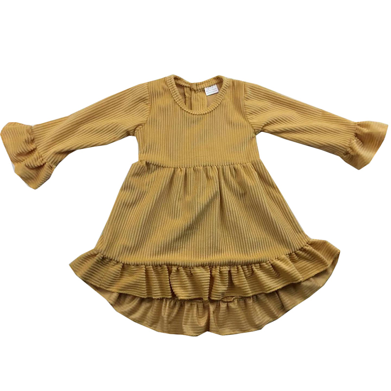 Beat wholesale children’s sets 100% cotton little girls dress bell sleeves tunic kids dress alx