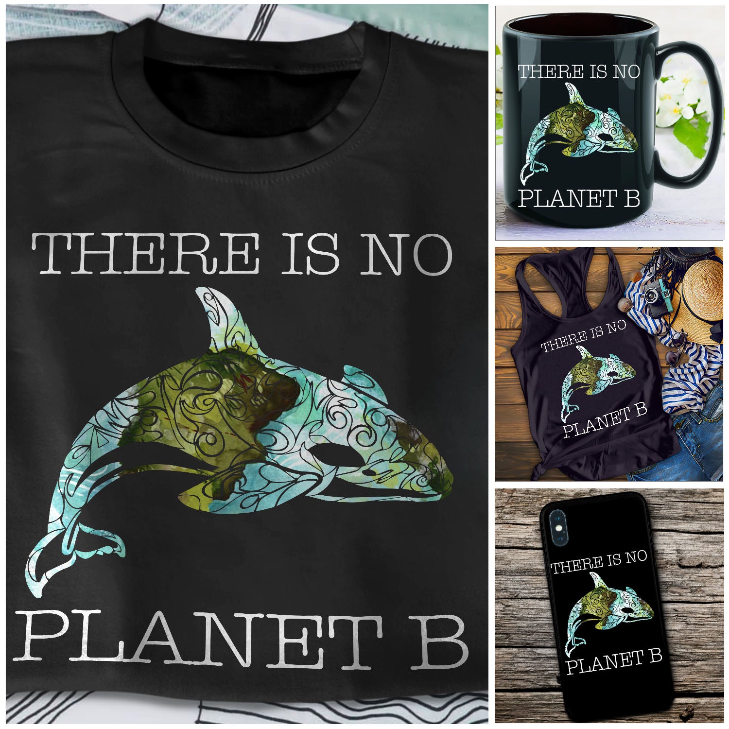 Killer Whale There Is No Planet B Graphic Unisex T Shirt, Sweatshirt, Hoodie Size S – 5XL