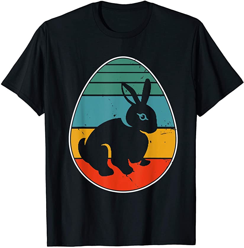 Vintage Retro Rabbit In Easter Egg Bunny Rabbit Lover T-Shirt