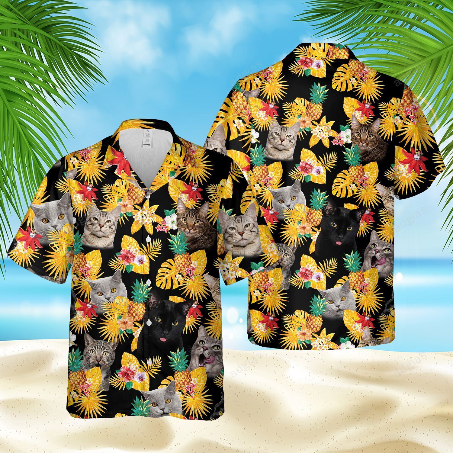 Cat Lovers Tropical Hawaii Summer Outfit Ha28184