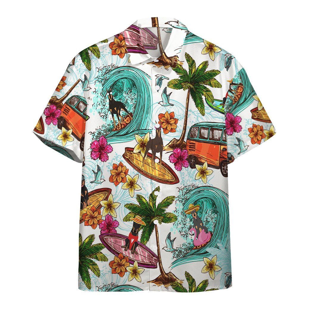 Enjoy Surfing With Doberman Pinscher Dog Hawaii Shirt Unisex Adult Ha67553