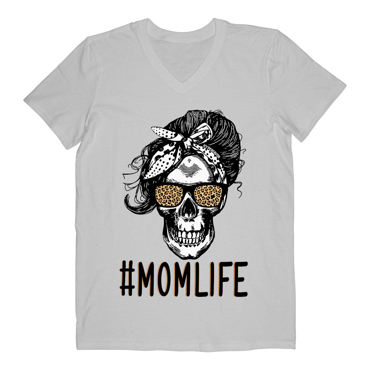 Skull Leopard Momlife Ez03 0304 Men V-Neck T-Shirt