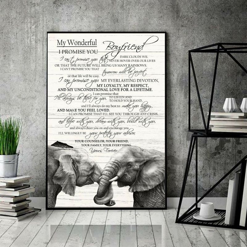 Elephants My Wonderful Boyfriend I Promise You poster canvas