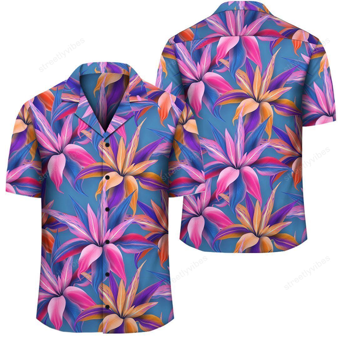 Hawaiian Tropical Flowers Pink Shirt Ah Ha51150