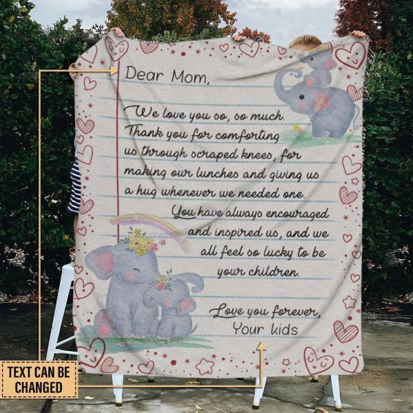 Personalized Elephant We Love You, Mother’S Day Blanket