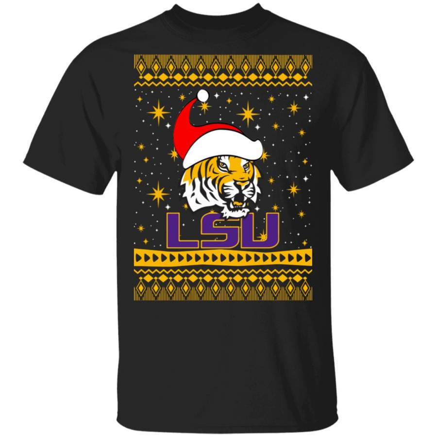 LSU Tigers Santa Hat Ugly Christmas Sweater, Hoodie