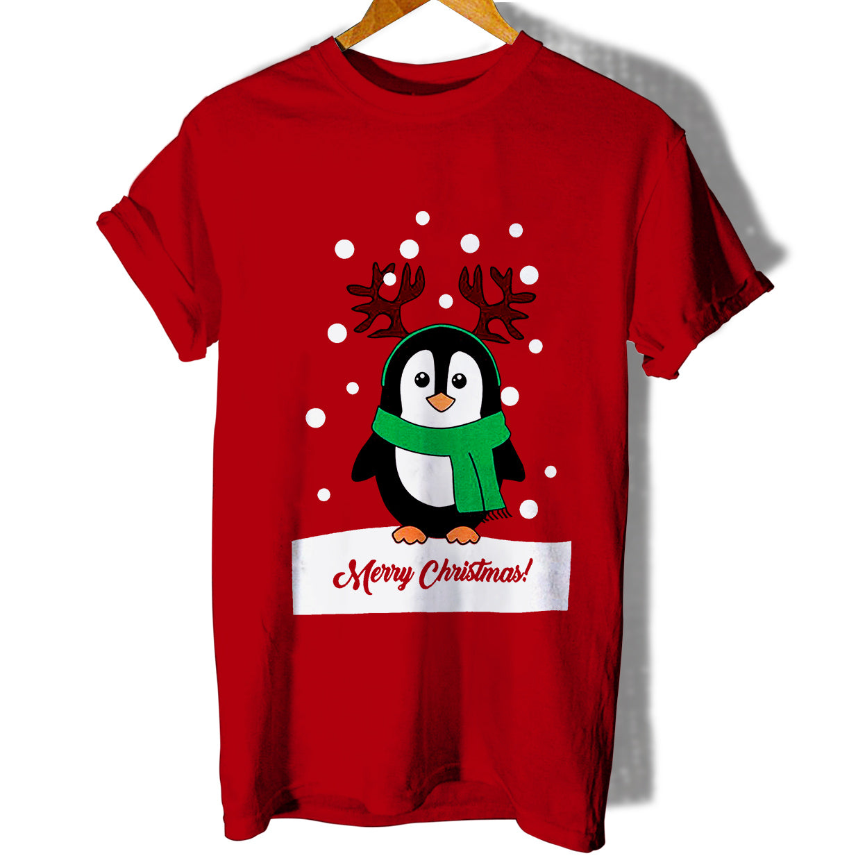 Novelty Christmas Merry Christmas Penguin Women T-Shirt