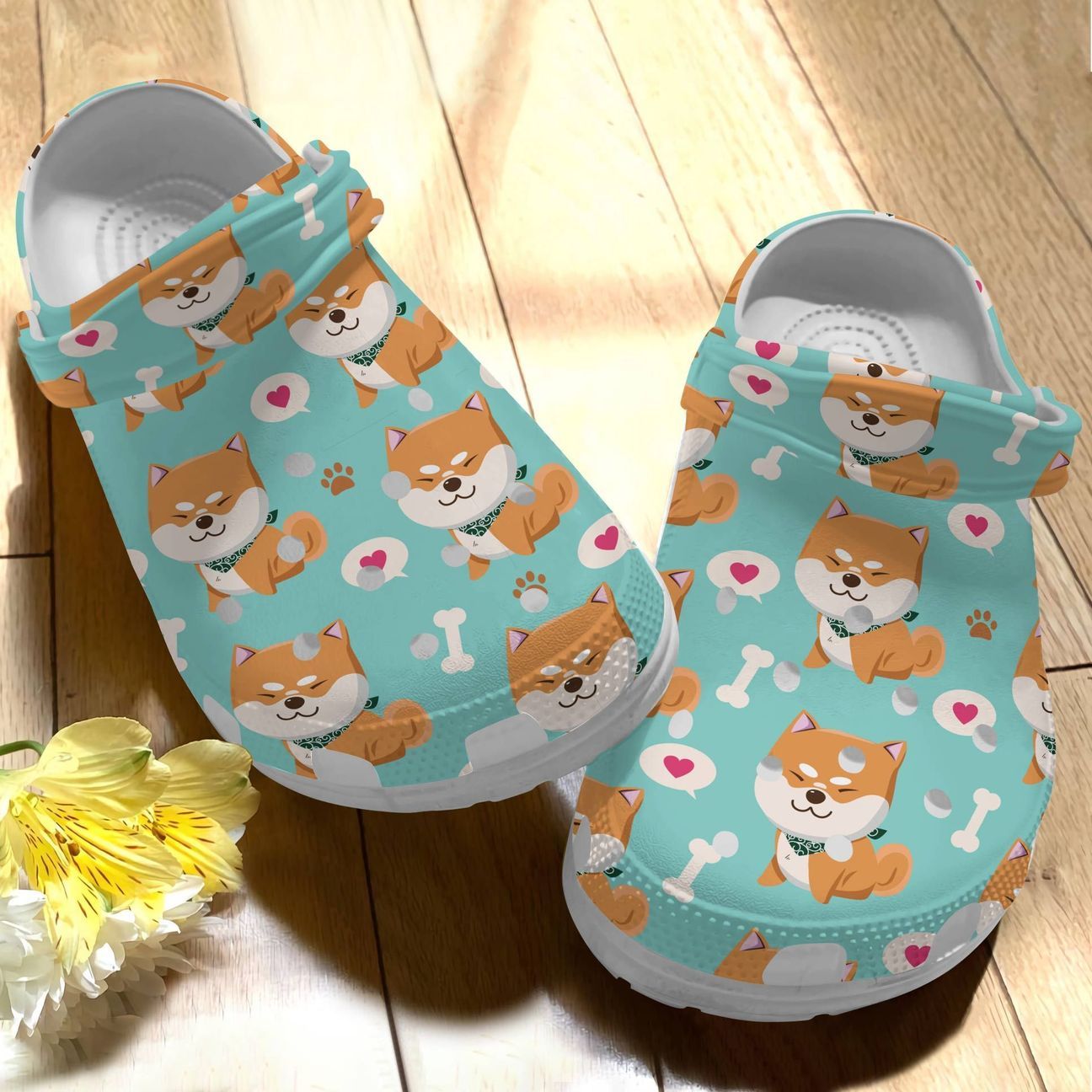 Dog Personalize Clog, Custom Name, Text, Fashion Style For Women, Men, Kid, Print 3D Shiba Inu V3