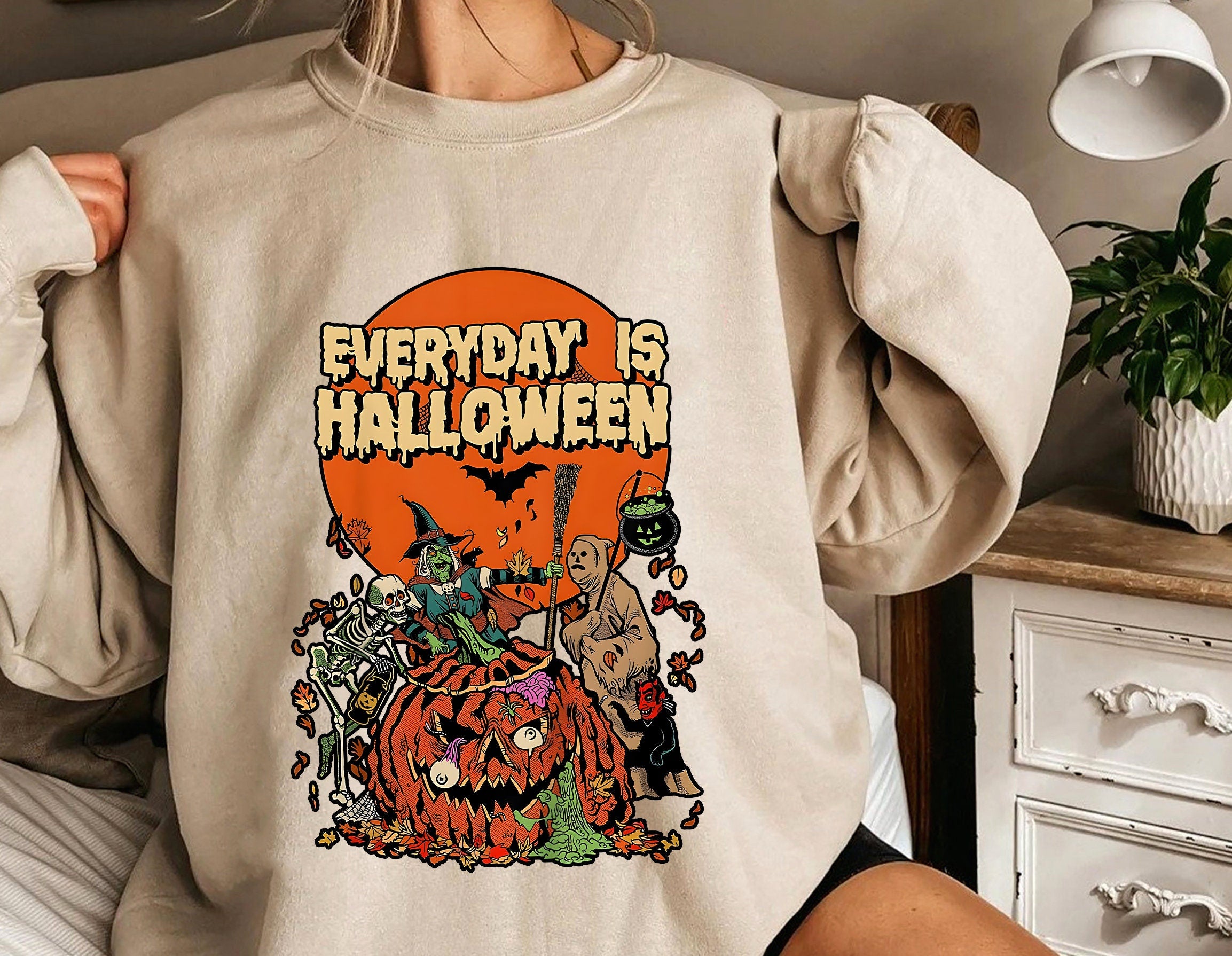 Everyday Is Halloween 2D Crewneck Sweatshirt All Over Print Sweatshirt For Women Sweatshirt For Men