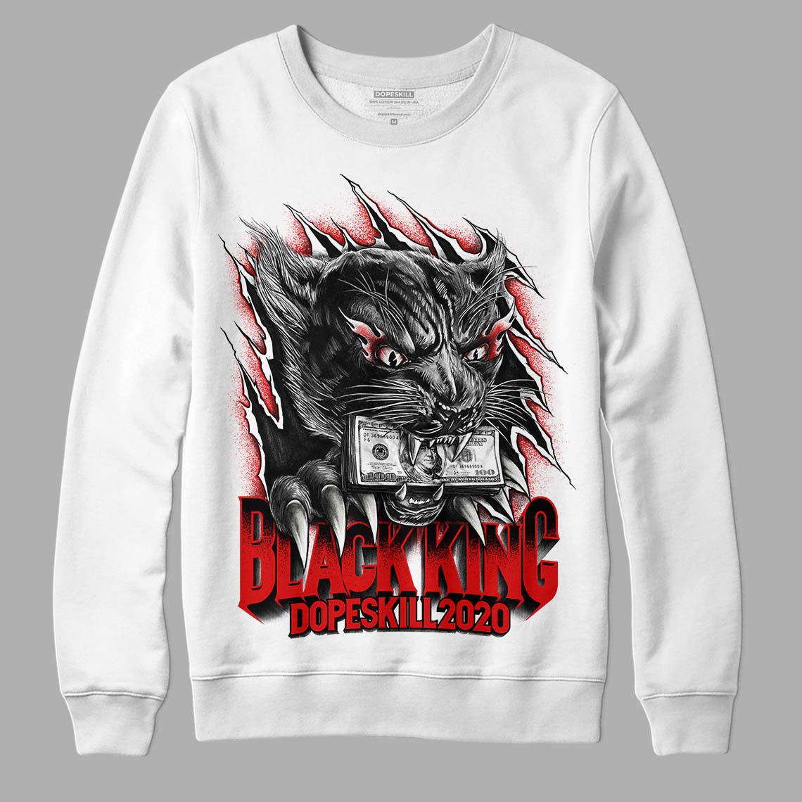 Fire Red 3S Dopeskill Sweatshirt Black King Graphic