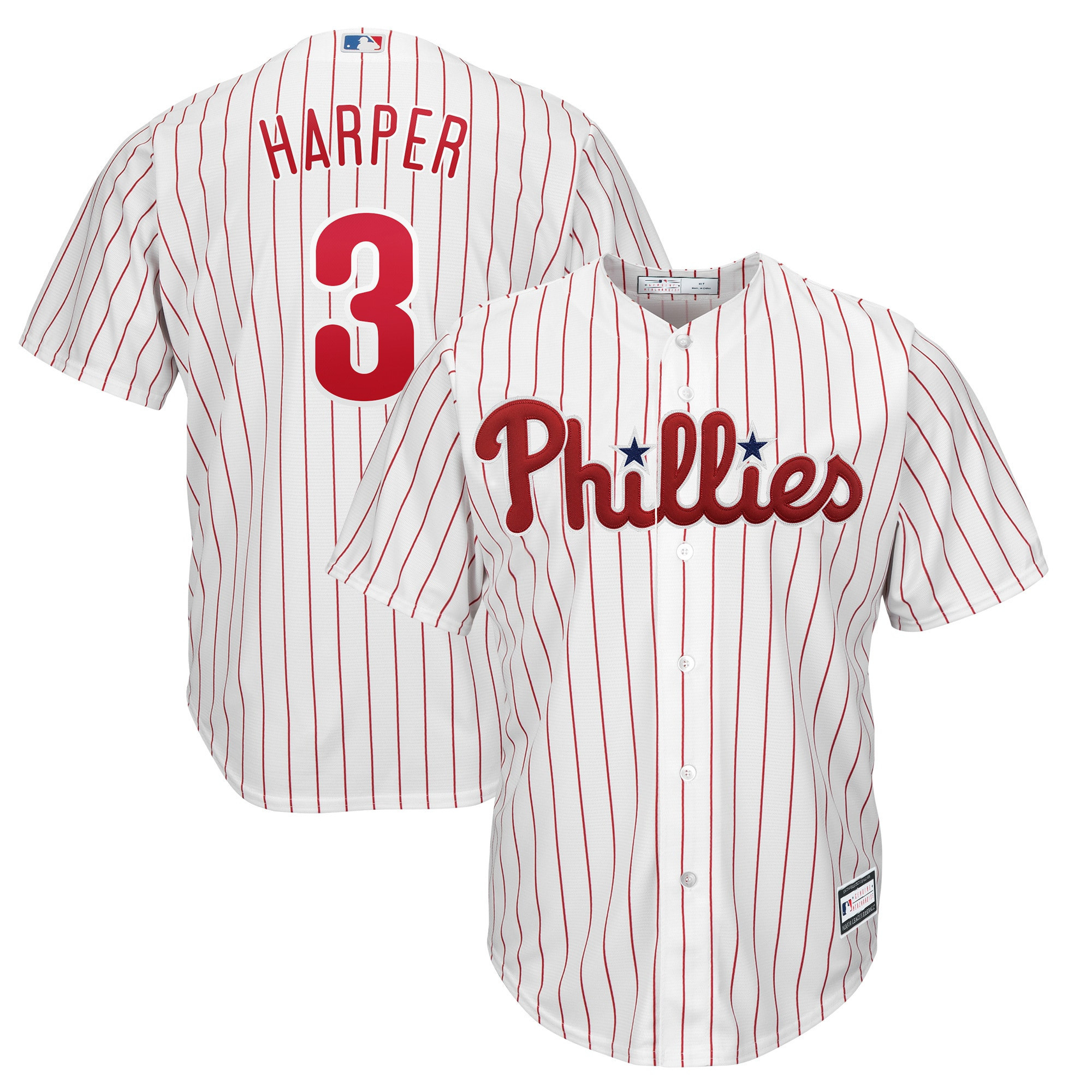 Bryce Harper Philadelphia Phillies Big & Tall Replica Player Jersey – White MLB