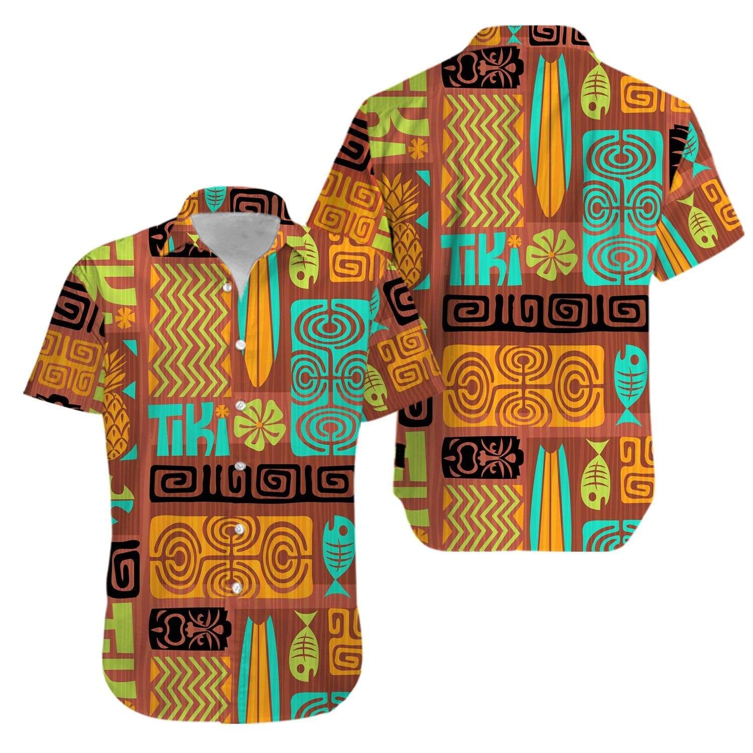 Get Here Retro Tiki Aloha Hawaiian Shirts V