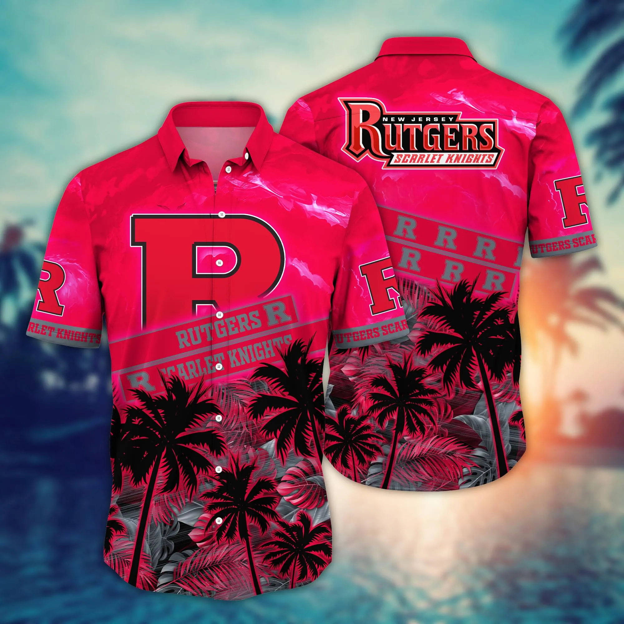 Rutgers Scarlet Knights NCCA Hawaiian Shirt Saltwater Aloha Shirt