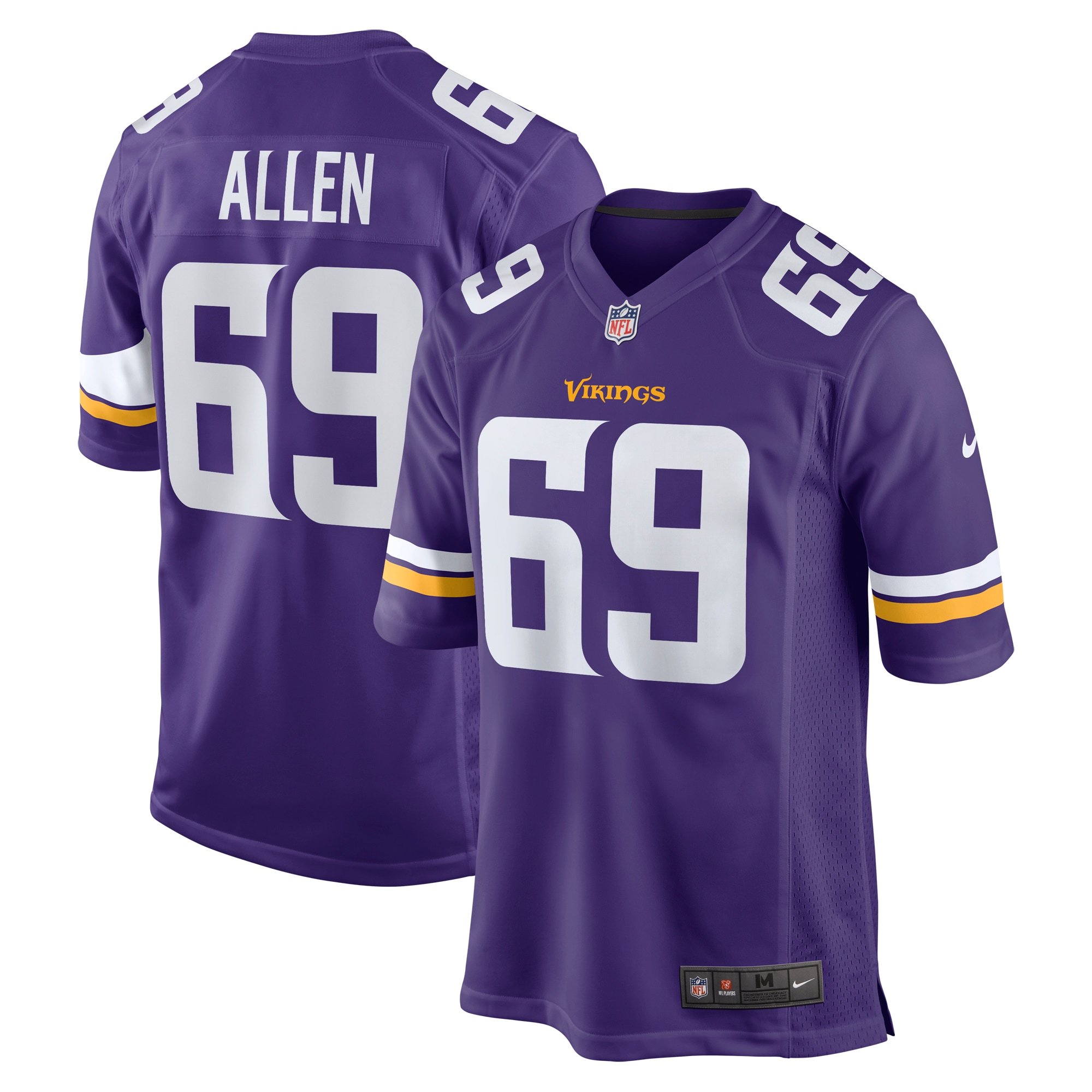 Men’s Minnesota Vikings Jared Allen Purple Retired Player Game Jersey