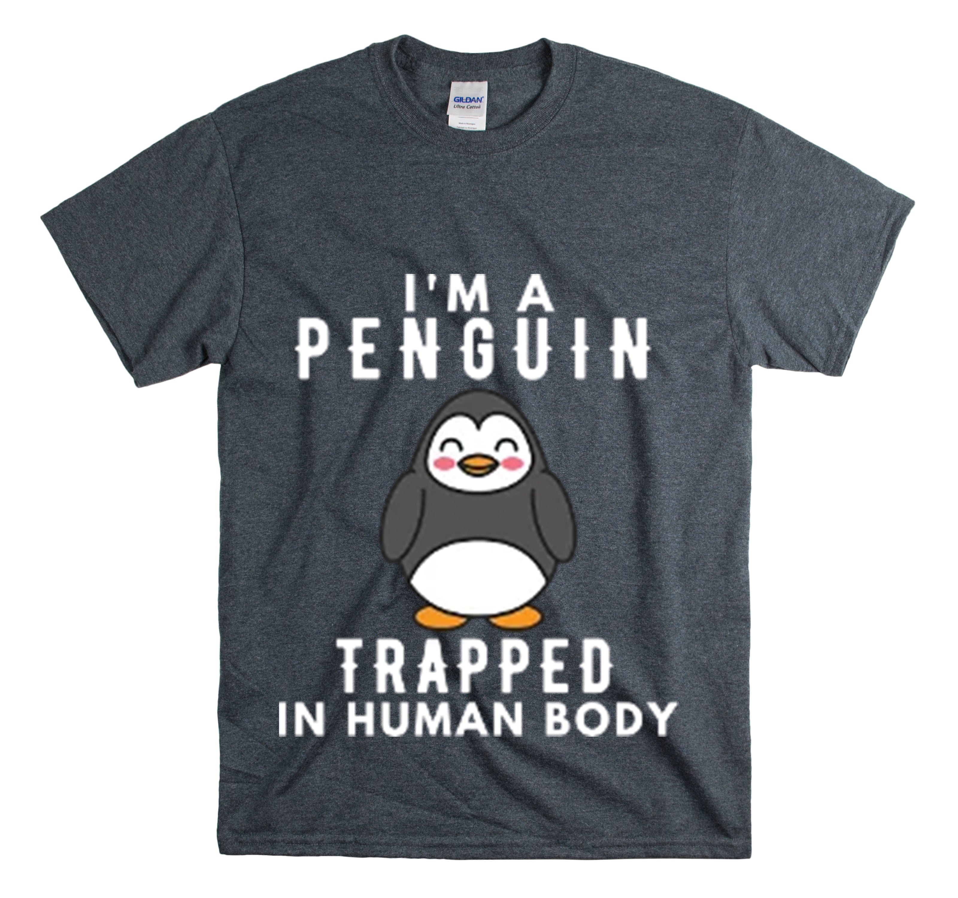 Shirt Funny I’M A Penguins Trapped Introvert Humorous Cute Cartoon Quirky Personality T-Shirt Unisex Heavy Cotton Tee