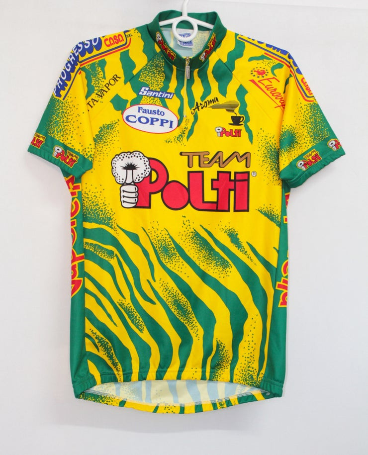 Vintage 90S Sms Santini Team Polti Fausto Coppi Vaporella Bicycle Cycling Top Shirt