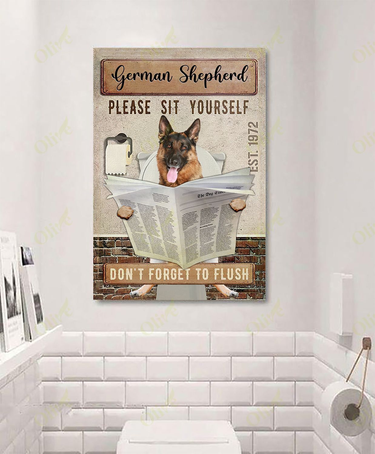 German Shepherd – Please Sit Yourself Canvas And Poster | Wall Decor Visual Art