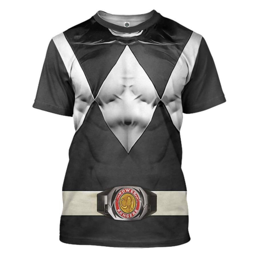 Mighty Morphin Black Power Rangers Custom Tshirt Apparel