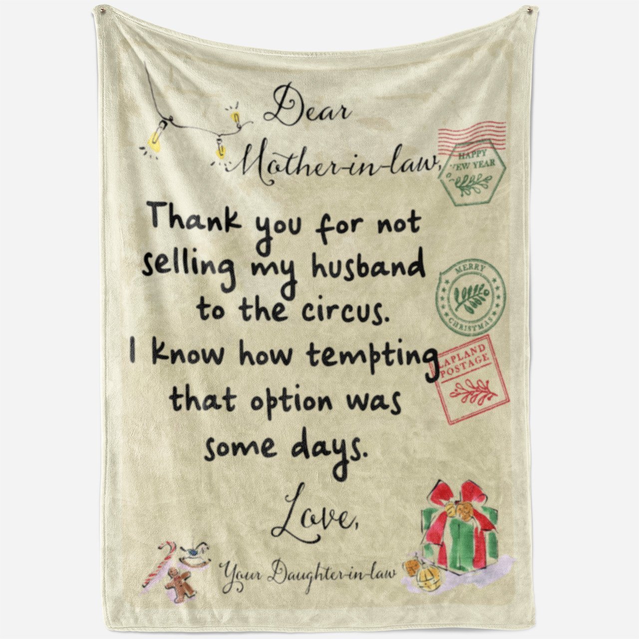 Thank You For Not Selling My Husband To The Circus Fleece Blanket – Quilt Blanket, Meaningful Mother’S Day Gift, Mother’S Day Gift From Daughter In Law To Mom, Home Decor Bedding Couch Sofa Soft And Comfy Cozy