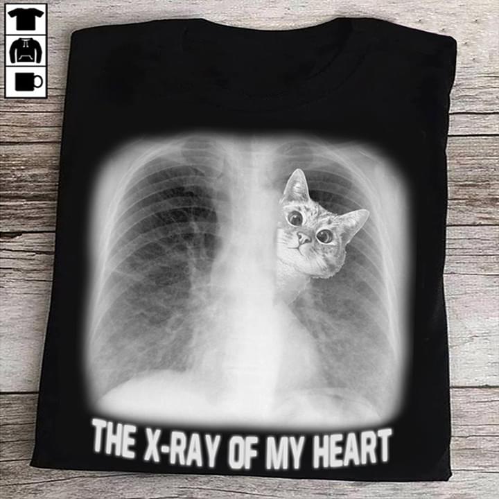 Cat The X-Ray Of My Heart For Lovers Cotton T-Shirt