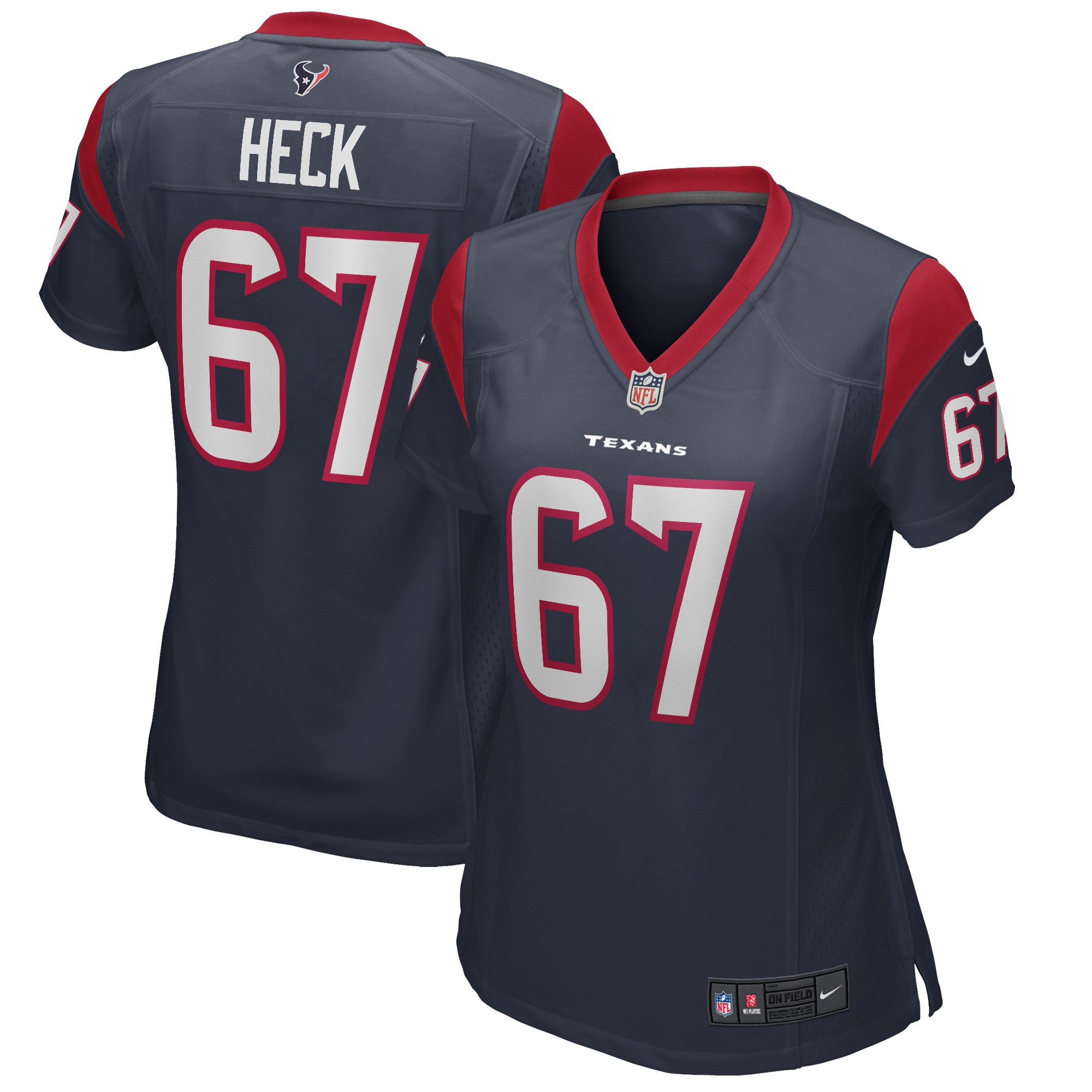 Charlie Heck Houston Texans Womens Game Jersey – Navy NFL