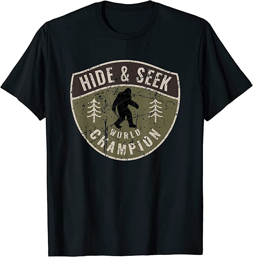 Vintage Sasquatch Hide And Seek World Champion Big Foot T-Shirt