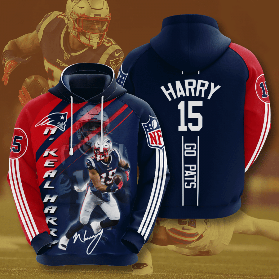 New England Patriots Nkeal Harry 96 Unisex 3D Hoodie Gift For Fans