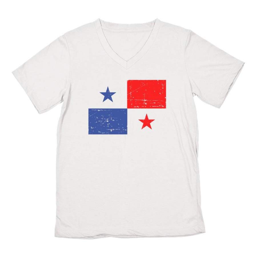 Panama Vintage Flag V-Neck T-Shirt