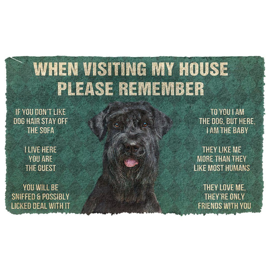 Gearhumans 3D Please Remember Giant Schnauzer House Rules Custom Doormat