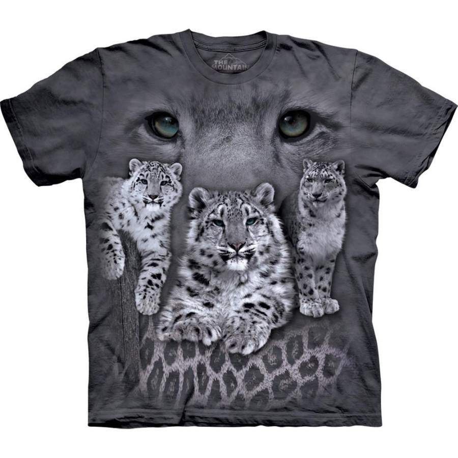 Snow Leopard Cubs and Mother’s Eyes T-Shirt