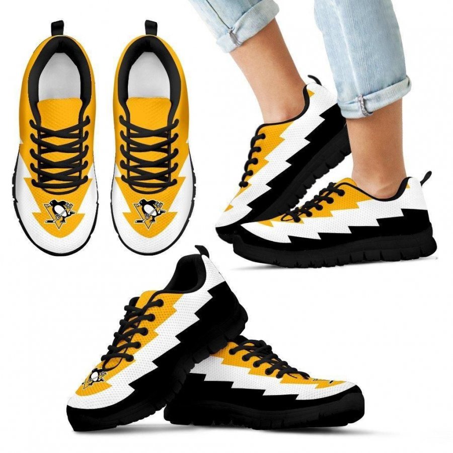 Jagged Saws Creative Draw Pittsburgh Penguins Sneakers #198