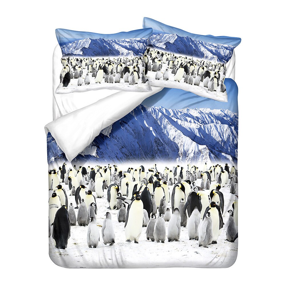 Duvet Cover Sets Double Penguin 3D Bedding Set Children Bedclothes Bed Cover Pillowcases Single Queen King Size