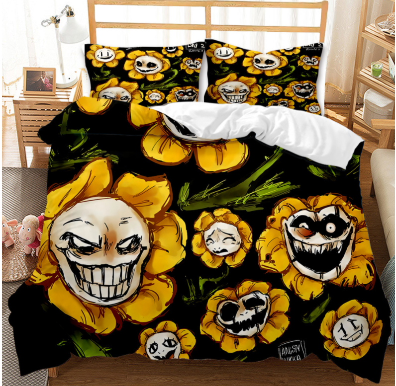 3D Halloween Skull Floral Quilt Cover Set Bedding Set Duvet Cover Pillowcases 13