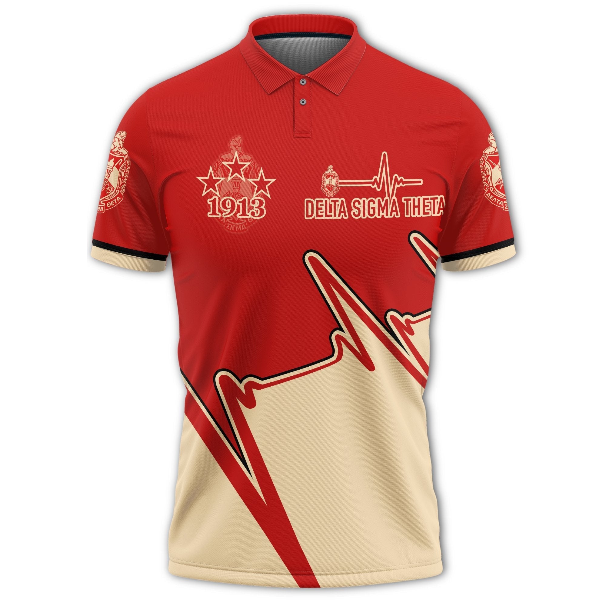 Sorority Polo – Personalized Heartbeat Delta Sigma Theta Polo Shirt