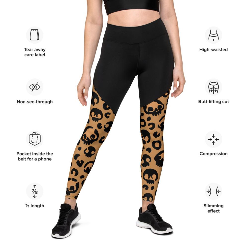 Skull Leopard Sports Leggings