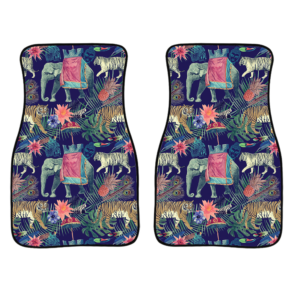 Asian Elephant And Tiger Print Front Car Floor Mats