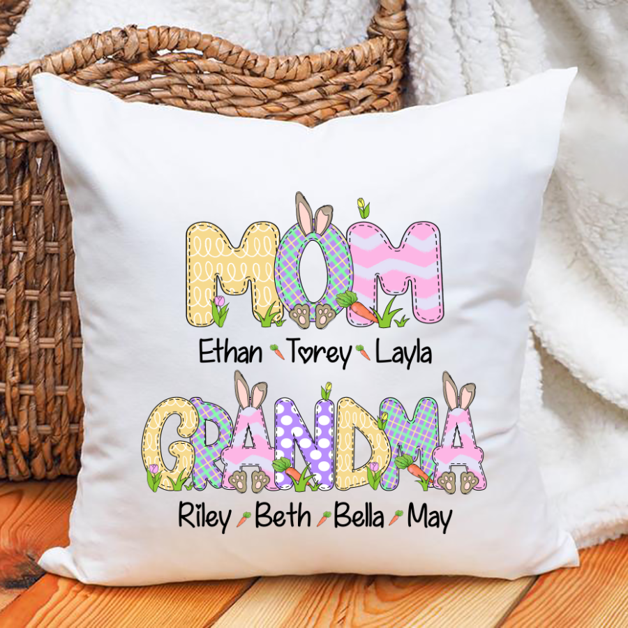 Personalized Mom And Grandma Easter Indoor Pillow